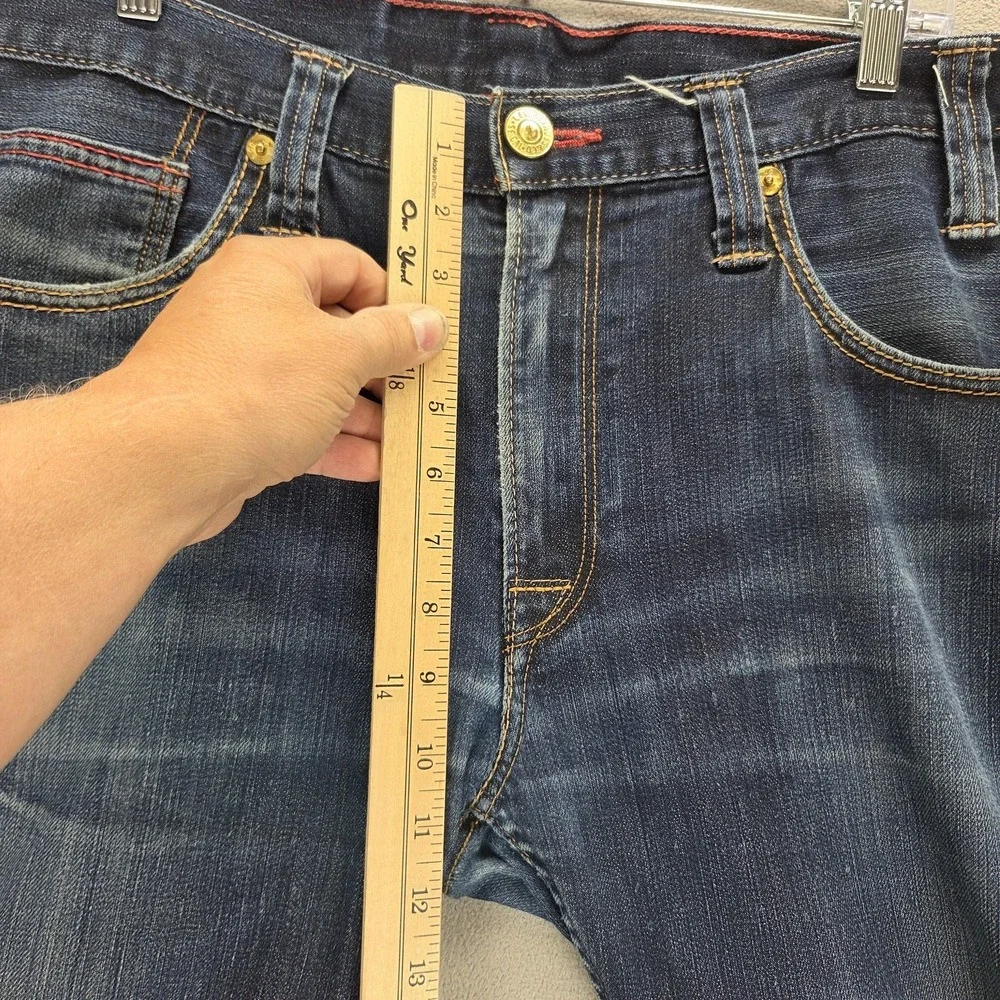 Levis 504 Jeans Mens Blue Straight Regular Red Label Fit Zip Fly Fits 36x30